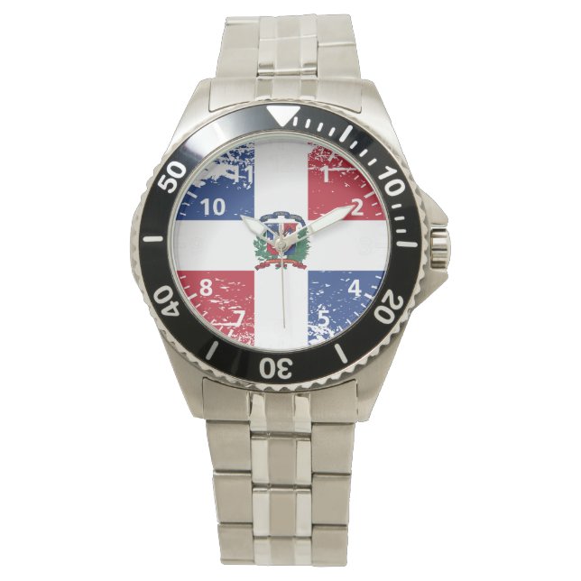 Grunge Dominican Republic Flag Watch (Front)