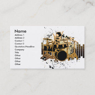 grunge drummer design business card