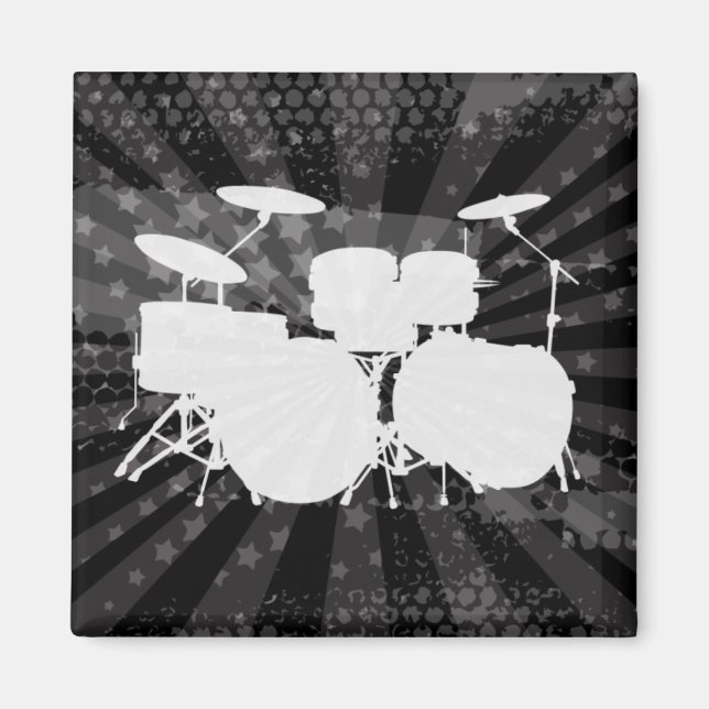 Grunge Drums Black Burst Magnet (Front)