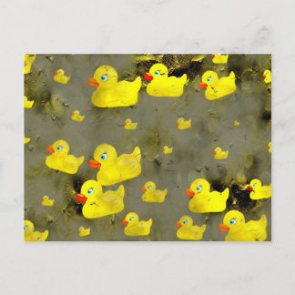 Grunge Ducks Postcard