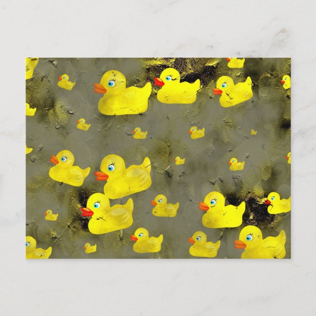 Grunge Ducks Postcard (Front)