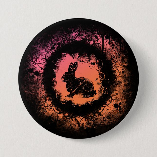 Grunge Easter Bunny 7.5 Cm Round Badge (Front)