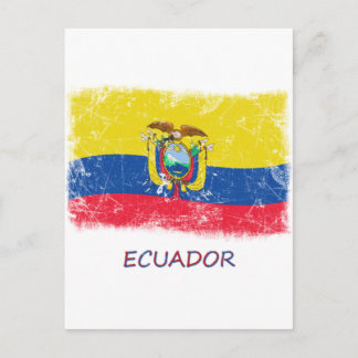 Grunge Ecuador Flag Postcard