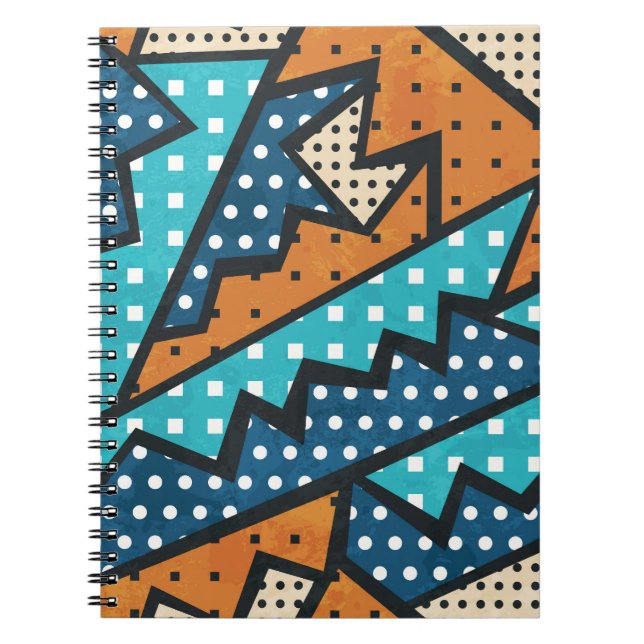Grunge Effect Vintage Cloth Pattern Notebook (Front)
