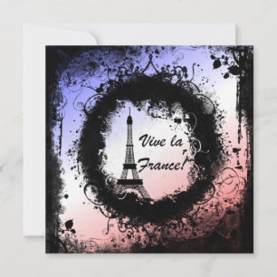 Grunge Eiffel Tower Invitation