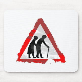 Grunge Elderly People Sign Mouse Mat