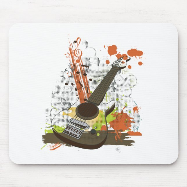 grunge electric guitar mouse mat (Front)