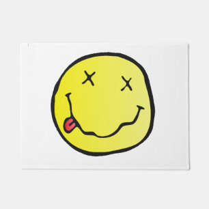 grunge emoji door mat doormat