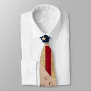Grunge Flag and the Declaration of Independence Tie