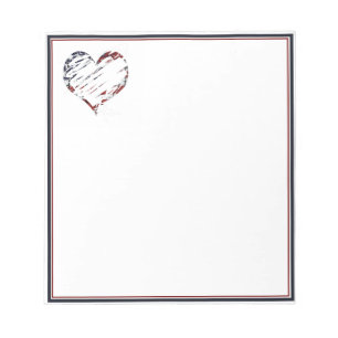 Grunge flag heart notepad