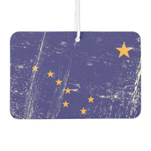 Grunge Flag of Alaska Car Air Freshener