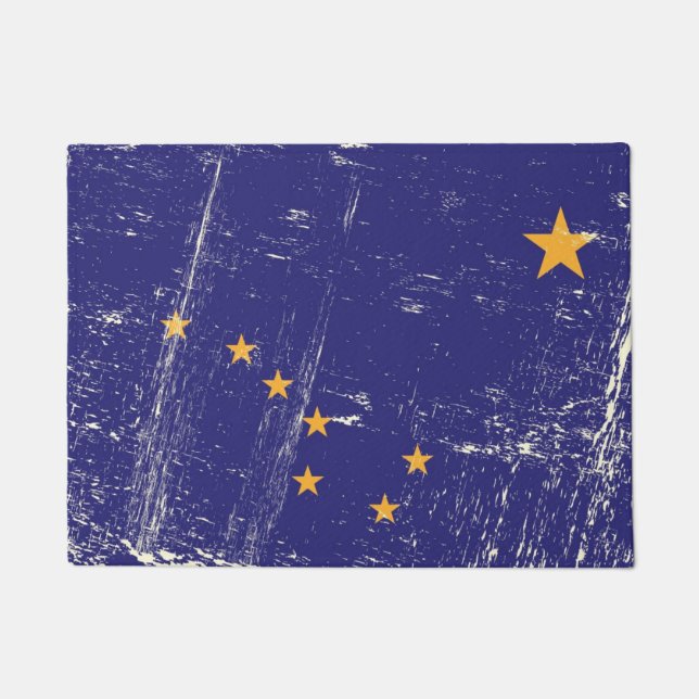 Grunge Flag of Alaska Doormat (Front)