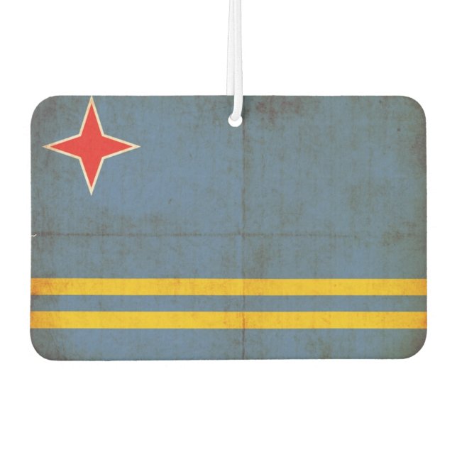 Grunge Flag Of Aruba (Netherlands) Car Air Freshener (Front)