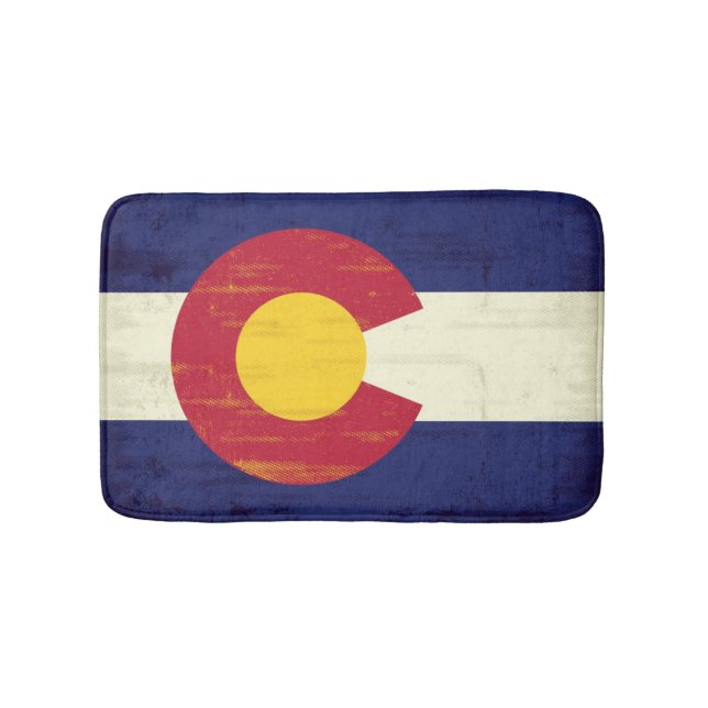 Grunge Flag of Colorado Bath Mat (Front)