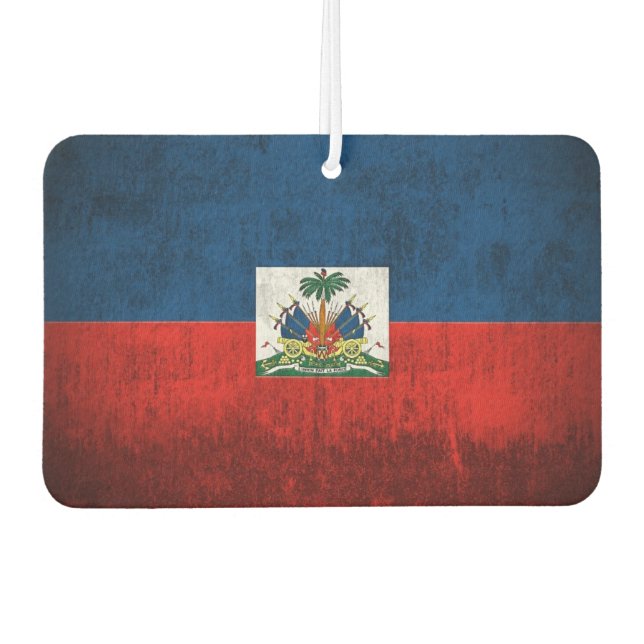 Grunge Flag Of Haiti Car Air Freshener (Front)