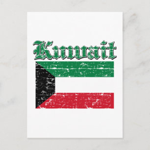 Grunge Flag of Kuwait Postcard