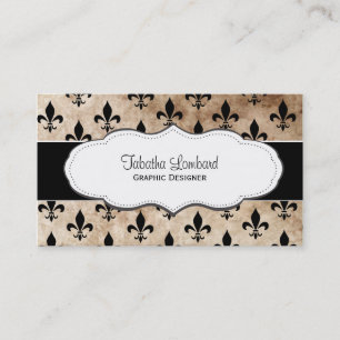 Grunge Fleur de Lis business cards