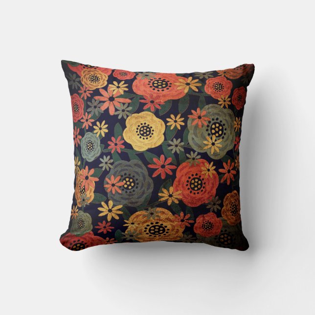 Grunge Floral Cushion (Front)