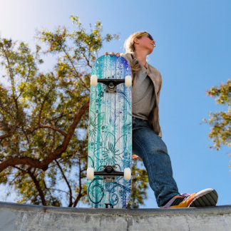 Grunge Floral Dd Brand Skateboard