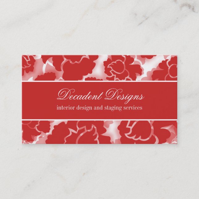 Grunge Floral Decadence Business Card (Front)