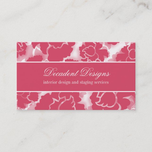 Grunge Floral Decadence Business Card (Front)