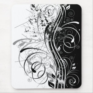grunge floral mouse mat