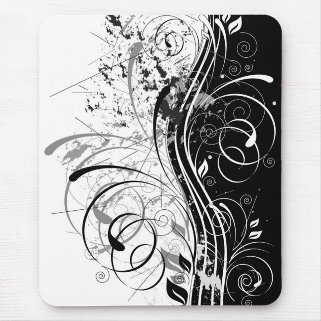 grunge floral mouse mat (Front)