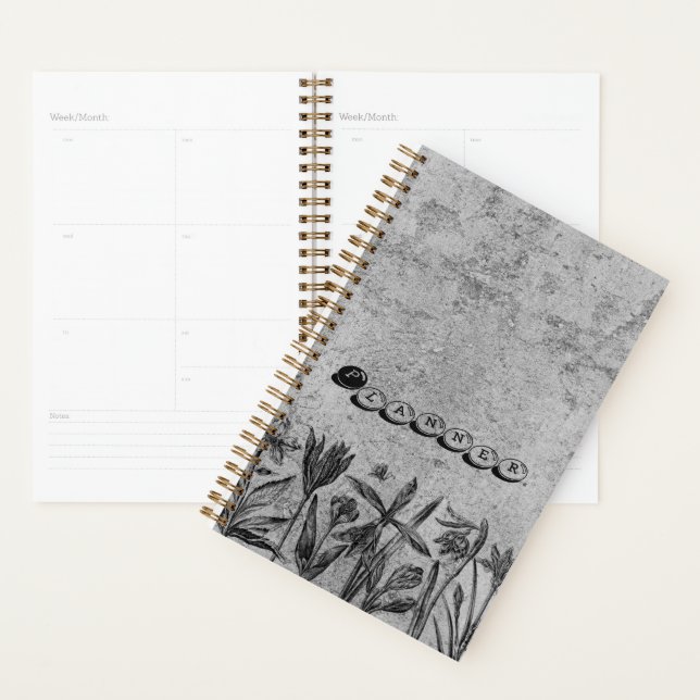 Grunge Floral Planner Journal (Display)
