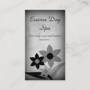 Grunge Florals Business Card, Grey Card
