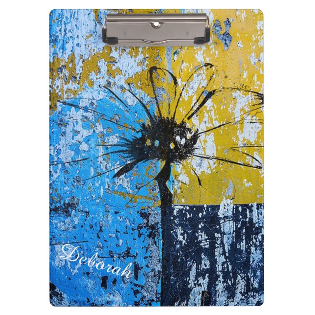 Grunge Flower Clipboard (Front)