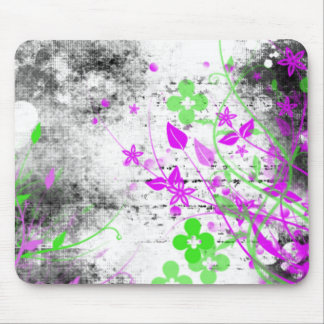 Grunge Flowers Mouse Mat