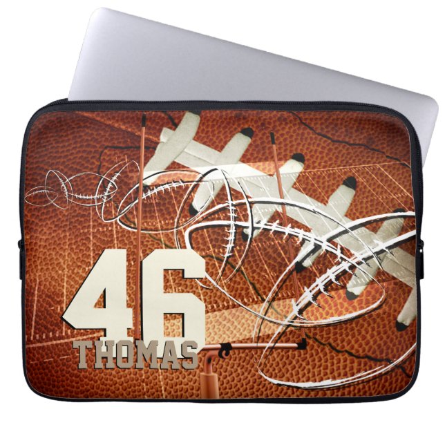 Grunge Football Laptop Sleeve (Front)