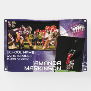 Grunge Football Senior Sport Banner
