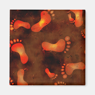 Grunge Footprints Magnet
