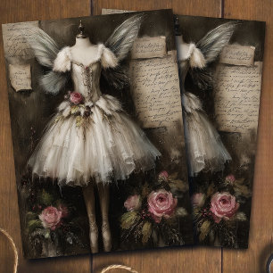 Grunge French Vintage Fairy Ballerina Decoupage Tissue Paper