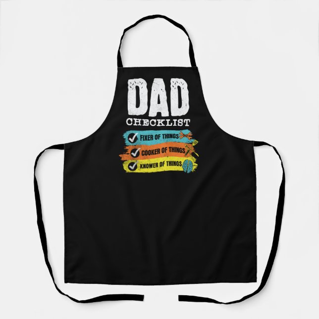 Grunge Funny Dad Checklist Apron (Front)