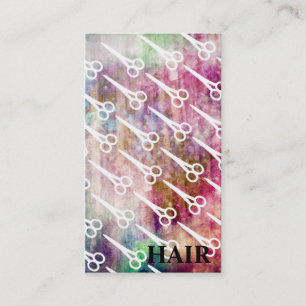 grunge galaxy  scissors hair stylist cosmotology appointment card