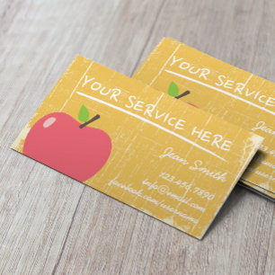 Grunge Gold Wood Texture & Big Apple Business Card