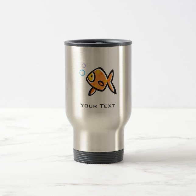 Grunge Goldfish Travel Mug (Center)