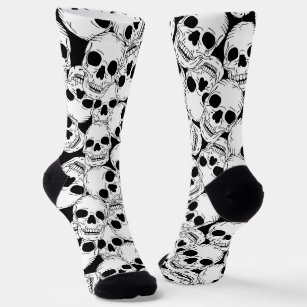 Grunge Goth Skeleton Skulls Patterned Socks