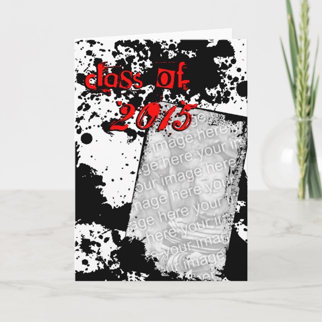 grunge grad class of 2015 thank you card (Front)