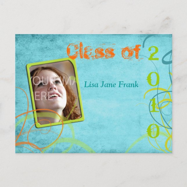 Grunge, graduation postcards (Front)