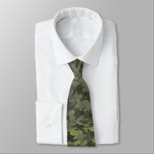 Grunge Green Camo Military Camouflage Mens Tie