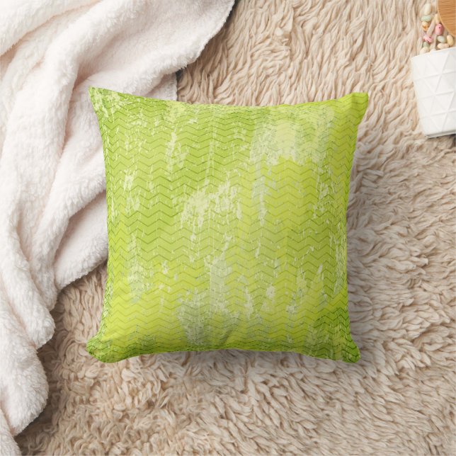 Grunge green chevron pattern modern cushion (Blanket)