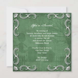 Grunge Green Graveyard Halloween Party Invitation