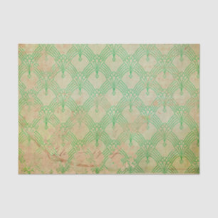 Grunge Green Retro Art Deco Tissue Paper