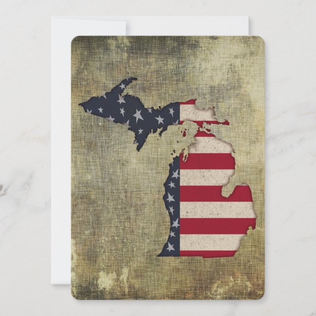 Grunge Greeting Card | Americana Michigan (Front)