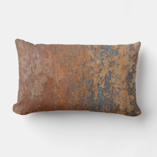 GRUNGE GREY n RUST THROW PILLOW