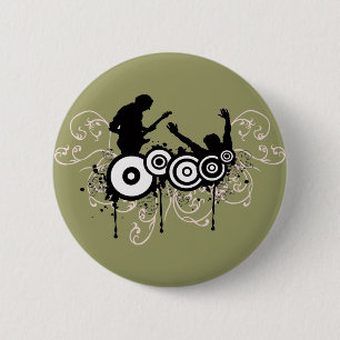 Grunge Guitar 6 Cm Round Badge