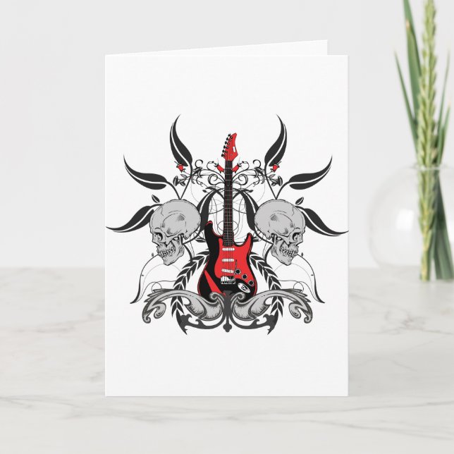 Grunge Guitar and Skull Card (Front)